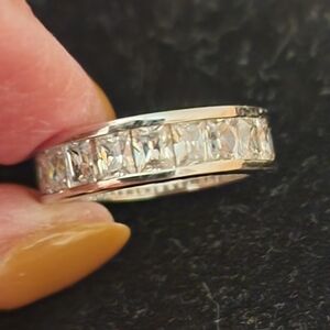 Freida Rothman Sterling Silver With Cubic Zirconia Band/Ring FAS 925 Size 6